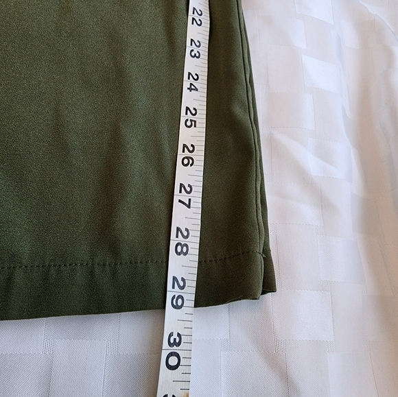 Anew Day Olive Green Paper Bag Waist Pockets Pullon Women's Pants Size L - Picture 6 of 6